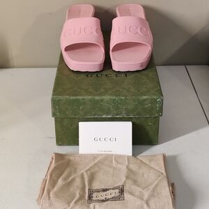 Gucci Pink Slide Sandals